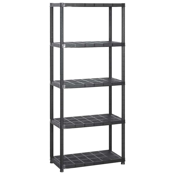 vidaXL Storage Rack with 5 Shelves Black 213x38x170 cm Plastic