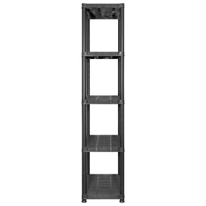 vidaXL Storage Rack with 5 Shelves Black 213x38x170 cm Plastic