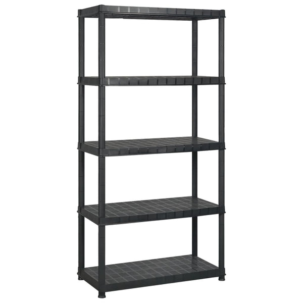 vidaXL 5-Tier Storage Rack Black 255x40x185 cm Plastic