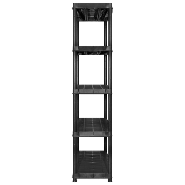 vidaXL 5-Tier Storage Rack Black 255x40x185 cm Plastic