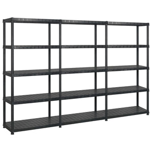 vidaXL 5-Tier Storage Rack Black 274.5x45.7x185 cm Plastic