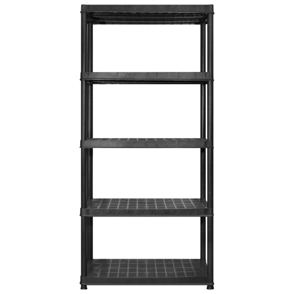 vidaXL 5-Tier Storage Rack Black 274.5x45.7x185 cm Plastic