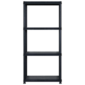 vidaXL Storage Rack with 4 Shelves Black 244x30.5x130 cm Plastic