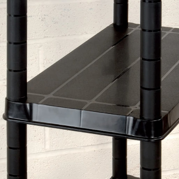 vidaXL Storage Rack with 4 Shelves Black 244x30.5x130 cm Plastic
