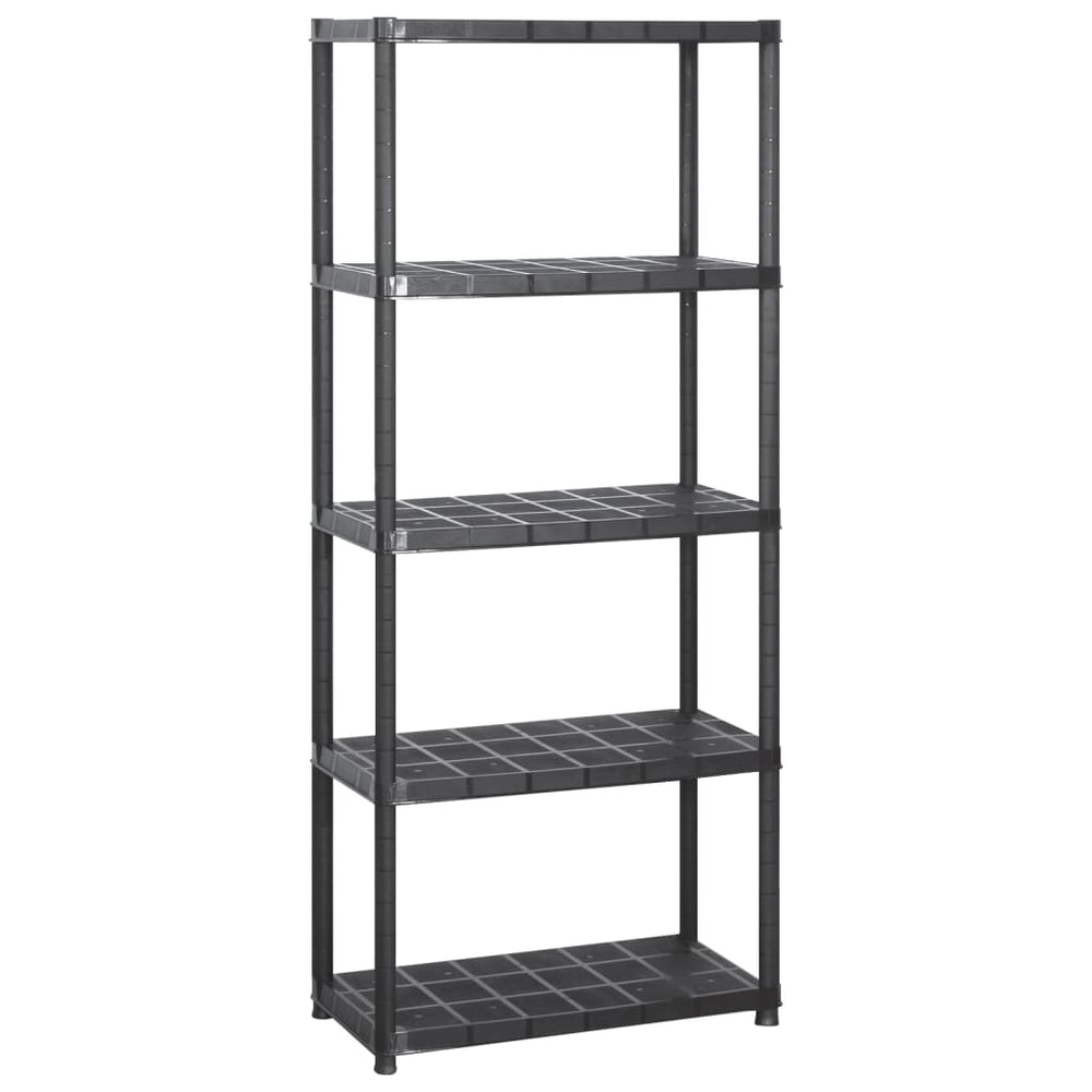 vidaXL 5-Tier Storage Rack Black 284x38x170 cm Plastic