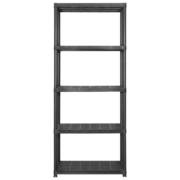 vidaXL 5-Tier Storage Rack Black 284x38x170 cm Plastic