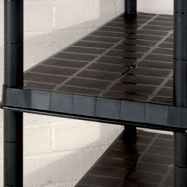 vidaXL 5-Tier Storage Rack Black 340x40x185 cm Plastic