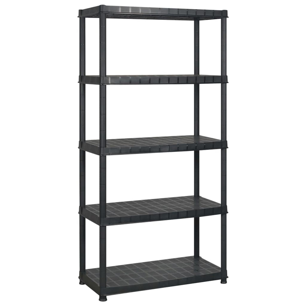 vidaXL 5-Tier Storage Rack Black 366x45.7x185 cm Plastic