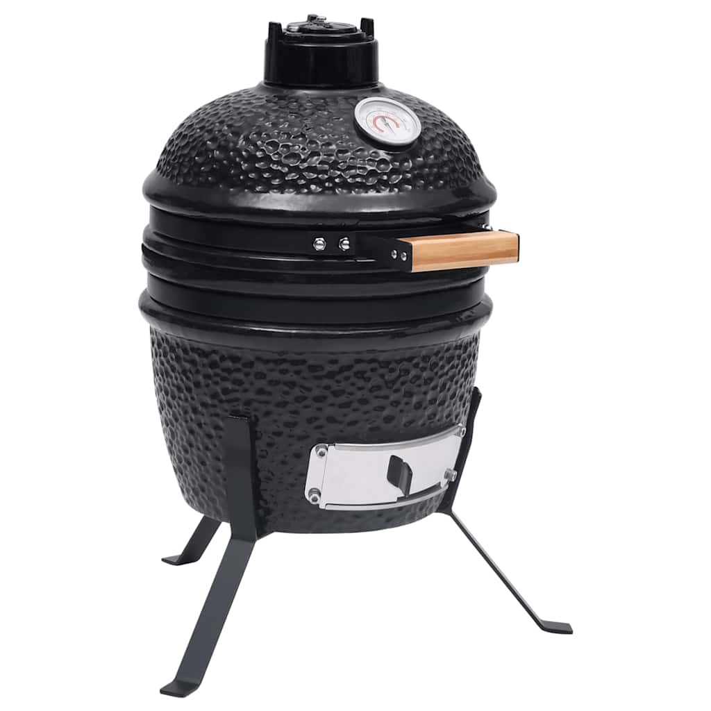 vidaXL 2-in-1 Kamado Grill Smoker Ceramic 56 cm Black