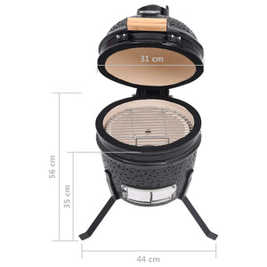 vidaXL 2-in-1 Kamado Grill Smoker Ceramic 56 cm Black