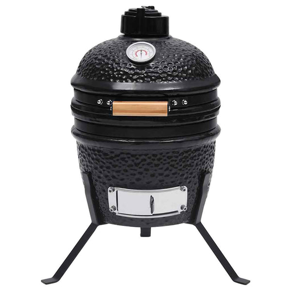 vidaXL 2-in-1 Kamado Grill Smoker Ceramic 56 cm Black