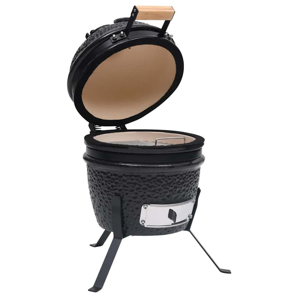 vidaXL 2-in-1 Kamado Grill Smoker Ceramic 56 cm Black