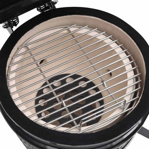 vidaXL 2-in-1 Kamado Grill Smoker Ceramic 56 cm Black