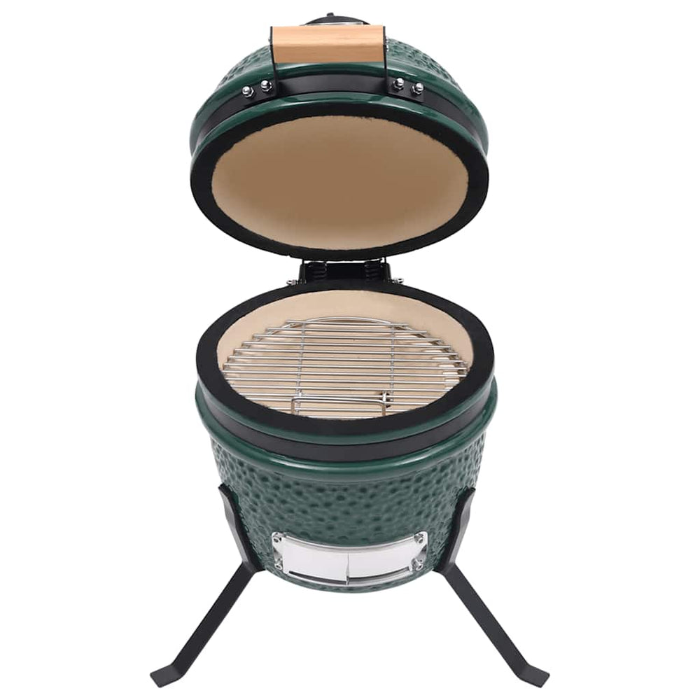 vidaXL 2-in-1 Kamado Ceramic Grill Smoker 56 cm Green