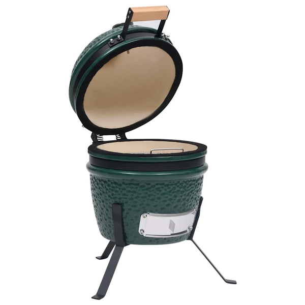 vidaXL 2-in-1 Kamado Ceramic Grill Smoker 56 cm Green