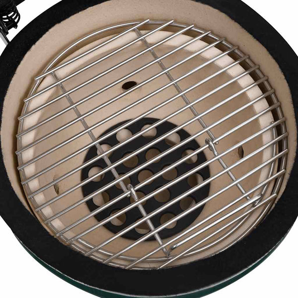 vidaXL 2-in-1 Kamado Ceramic Grill Smoker 56 cm Green