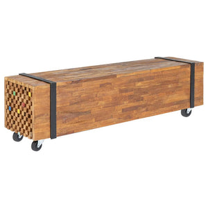 vidaXL TV Cabinet 110x30x32.5 cm Solid Teak Wood