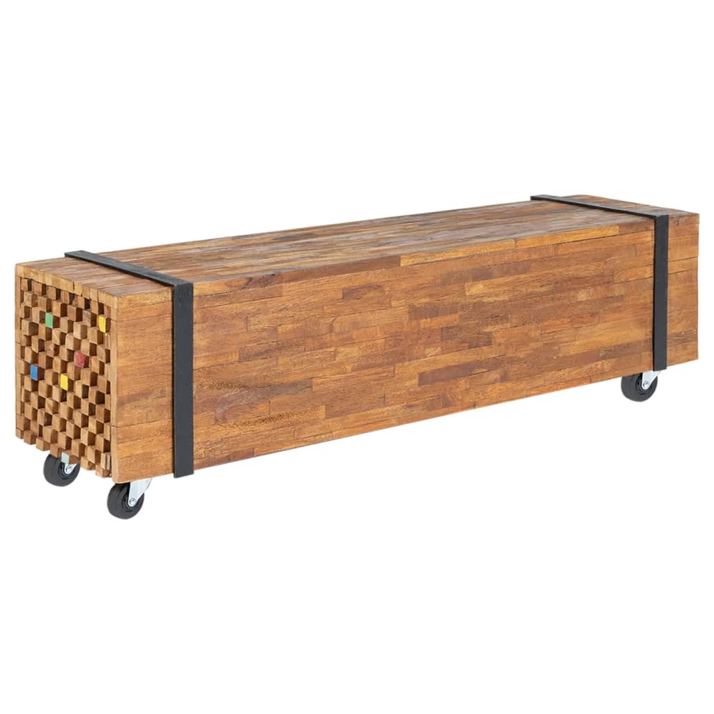 vidaXL TV Cabinet 110x30x32.5 cm Solid Teak Wood