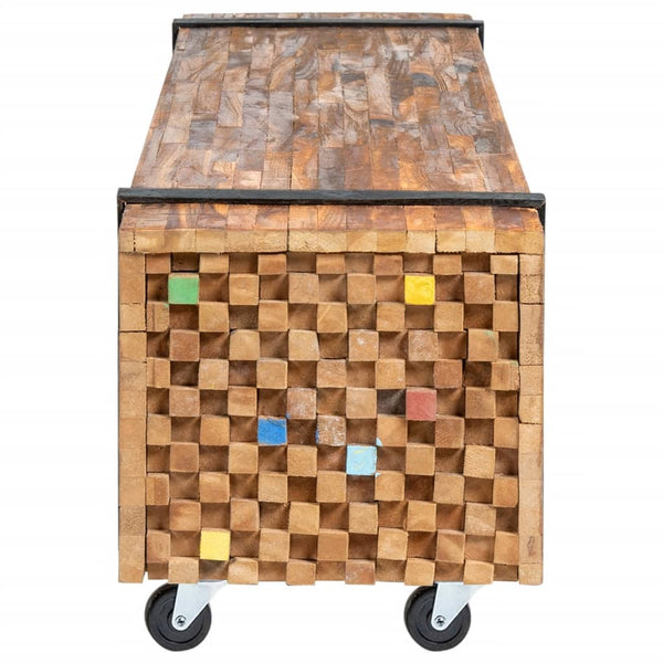 vidaXL TV Cabinet 110x30x32.5 cm Solid Teak Wood