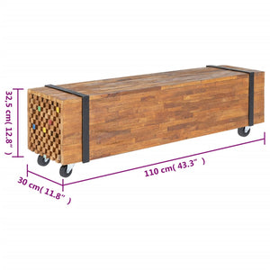 vidaXL TV Cabinet 110x30x32.5 cm Solid Teak Wood