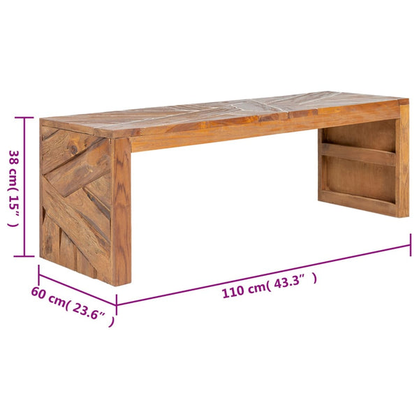 vidaXL TV Cabinet 110x60x38 cm Solid Teak Wood