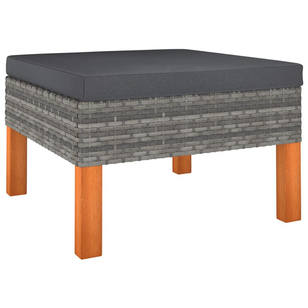 vidaXL 10-piece Garden Lounge Set with Cushions Poly Rattan Grey