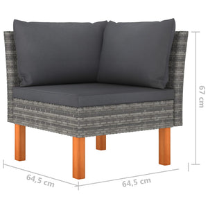 vidaXL 10-piece Garden Lounge Set with Cushions Poly Rattan Grey