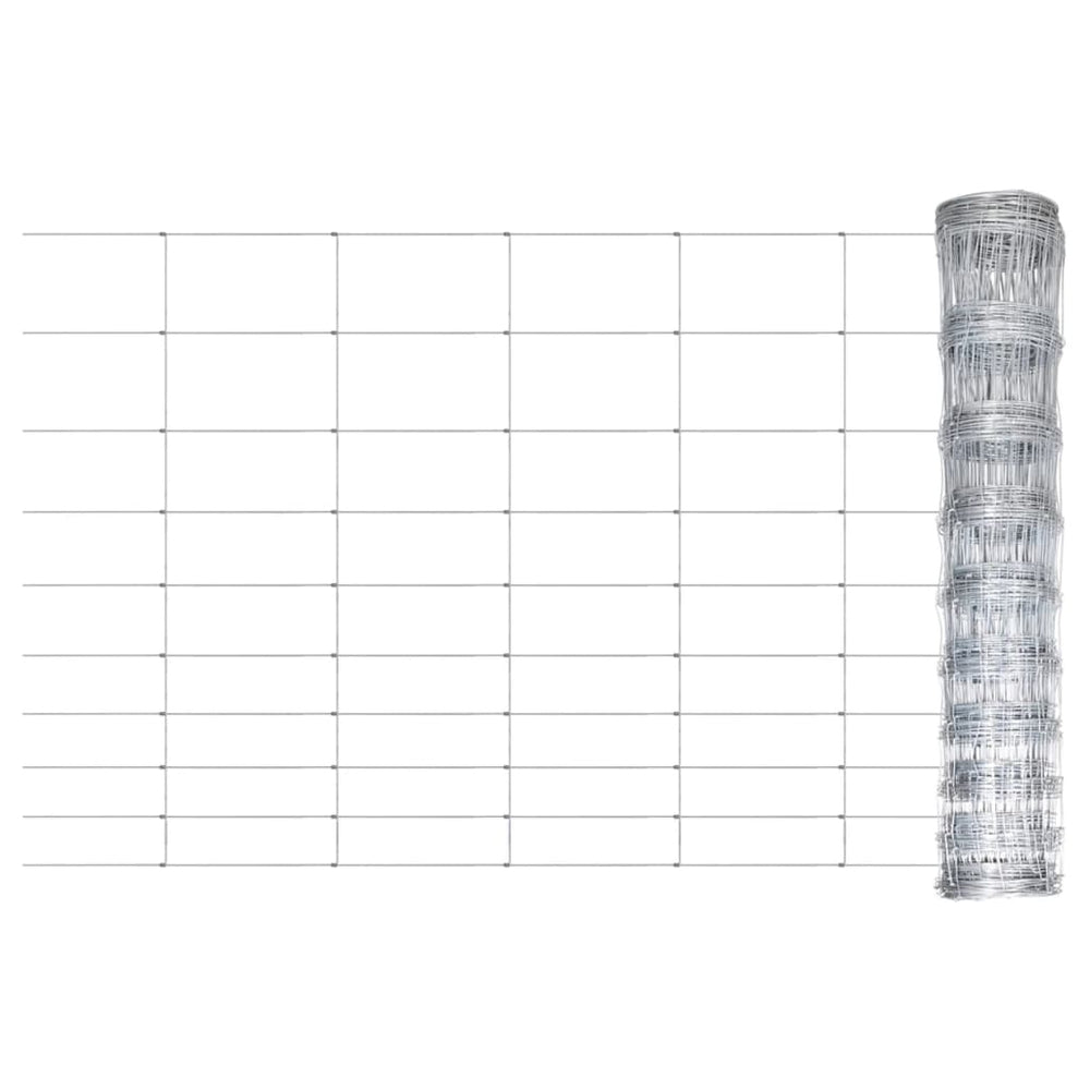 vidaXL Garden Fence Galvanised Steel 50x1.5 m Silver