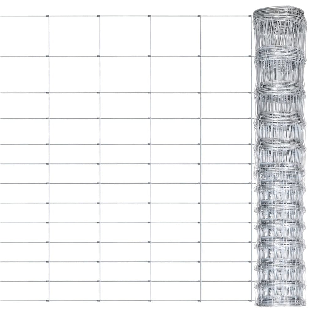 vidaXL Garden Fence Galvanised Steel 50x1.5 m Silver