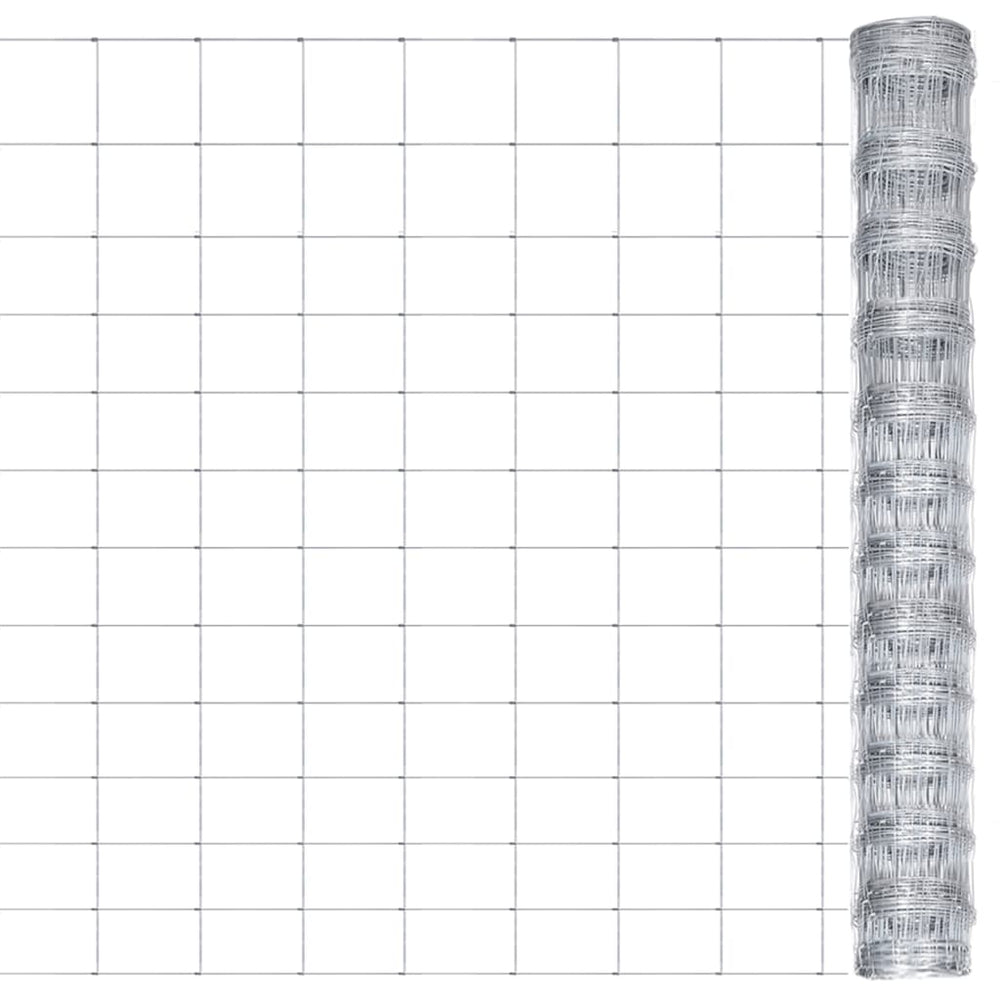 vidaXL Garden Fence Galvanised Steel 50x1.25 m Silver