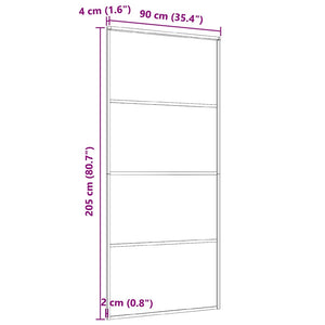vidaXL Sliding Door Aluminum and ESG Glass 90x205 cm Black
