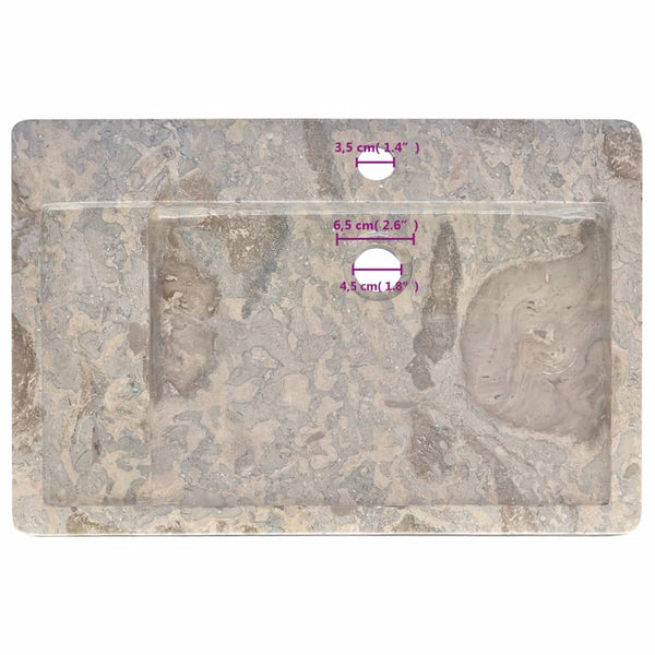 vidaXL Wash Basin Grey 58x39x10 cm Marble