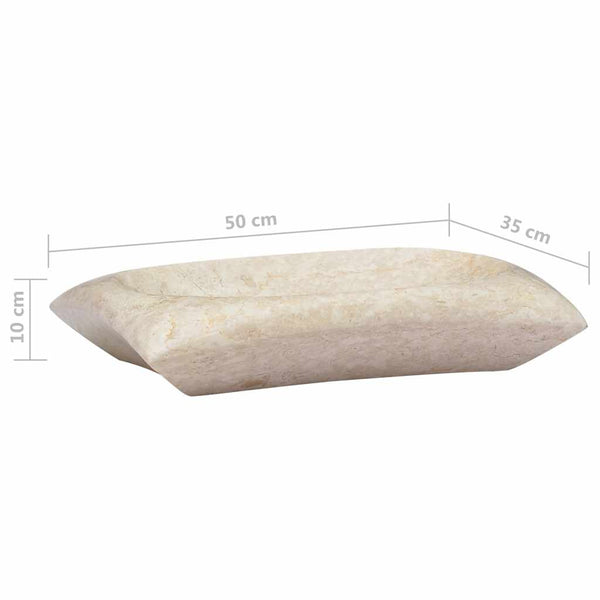 vidaXL Wash Basin Cream 50x35x10 cm Marble