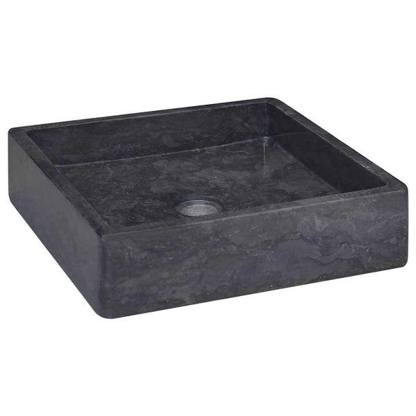 vidaXL Black Sink 40x40x10 cm Marble