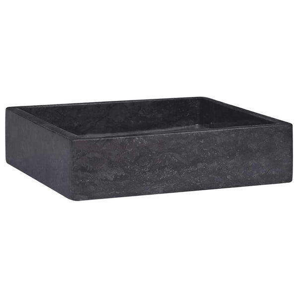 vidaXL Black Sink 40x40x10 cm Marble