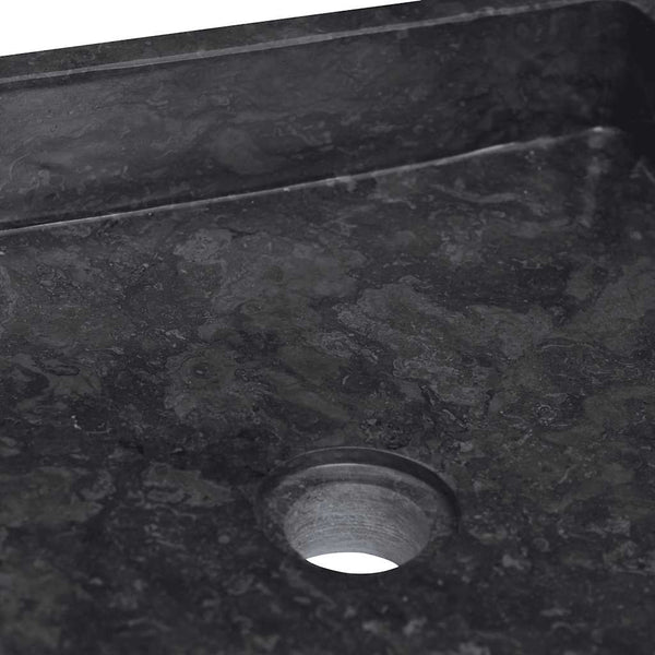 vidaXL Black Sink 40x40x10 cm Marble