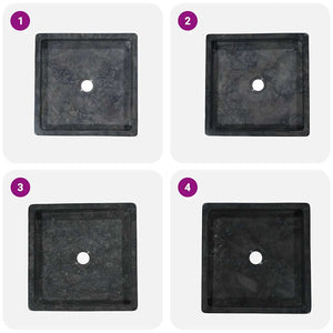vidaXL Black Sink 40x40x10 cm Marble