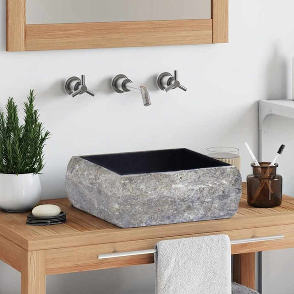 vidaXL Wash Basin Black 30x30x13 cm Marble