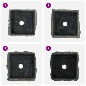 vidaXL Wash Basin Black 30x30x13 cm Marble