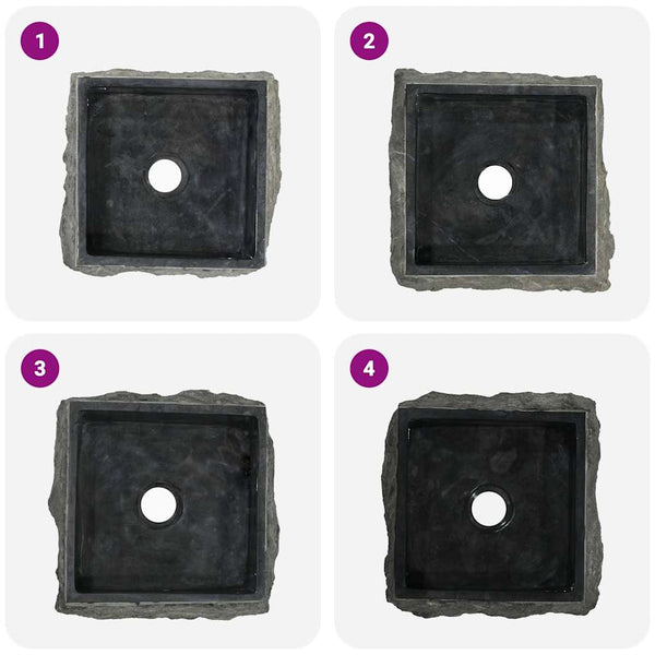 vidaXL Wash Basin Black 30x30x13 cm Marble