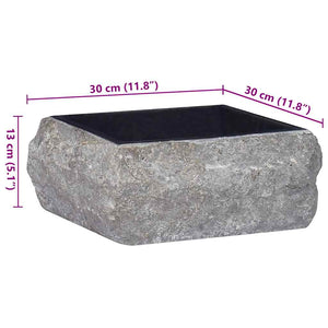 vidaXL Wash Basin Black 30x30x13 cm Marble