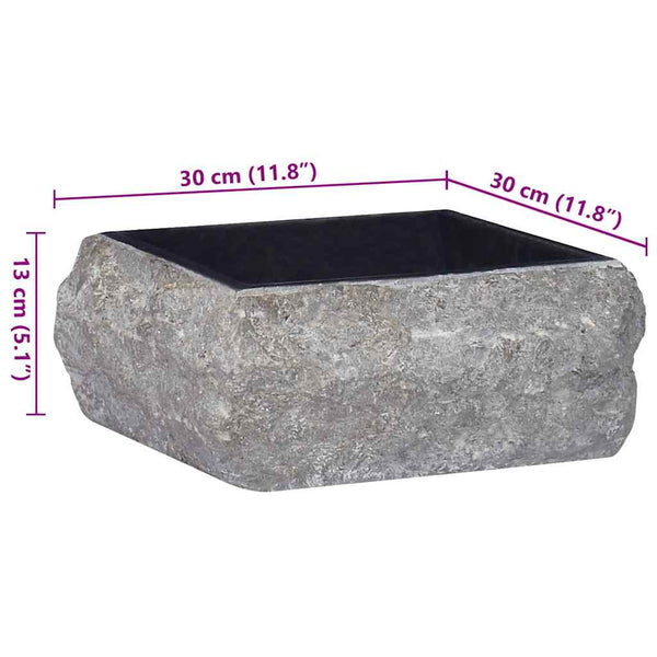 vidaXL Wash Basin Black 30x30x13 cm Marble