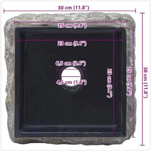 vidaXL Wash Basin Black 30x30x13 cm Marble