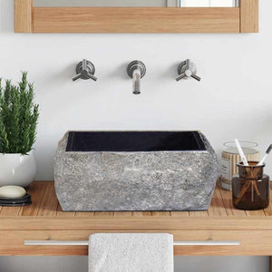 vidaXL Wash Basin Black 30x30x13 cm Marble