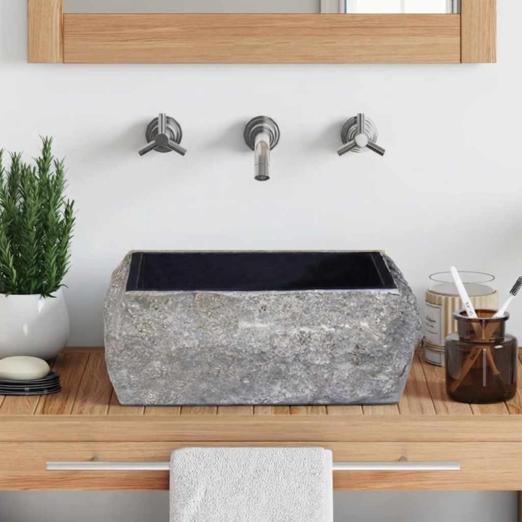 vidaXL Wash Basin Black 30x30x13 cm Marble