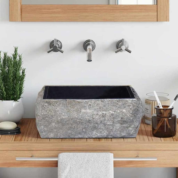 vidaXL Wash Basin Black 30x30x13 cm Marble