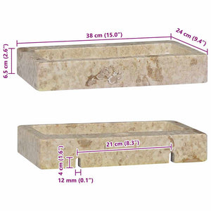 vidaXL Wall-Mounted Wash Basin Cream 38x24x6.5 cm Marble