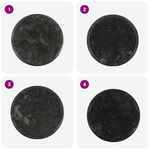 vidaXL Tabletop Black Ø40x2.5 cm Marble