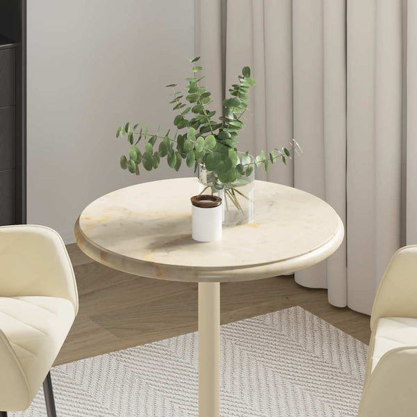 vidaXL Tabletop Cream Ø50x2.5 cm Marble
