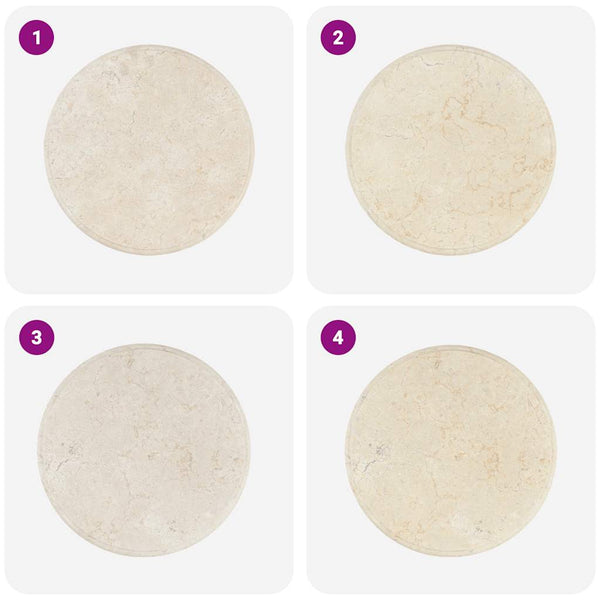 vidaXL Tabletop Cream Ø50x2.5 cm Marble